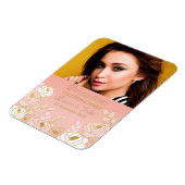 ピンクのキンセアニェラと金ゴールドスペインの日付の保存 マグネット (左側)