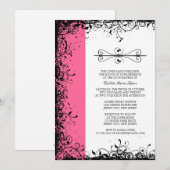 ピンクのキンセアニェラ招待状 招待状 (正面/裏面)