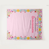 ピンクのキンセアニエラ フォトバックドロップ メキシコ パーティー タペストリー (正面(横))