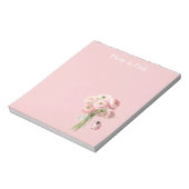 ピンクのキンポウゲの花てんとう虫 ノートパッド (回転)