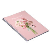 ピンクのキンポウゲの花てんとう虫 ノートブック (右側)