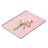ピンクのキンポウゲの花てんとう虫 ノートブック (左側)