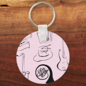 ピンクのキーチェーンに付いた楽器 キーホルダー (正面)