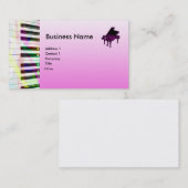 ピンクのキーボードが付いているグランドピアノ 名刺 (正面/裏面)