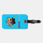 ピンクのギターが付いているかわいく、おもしろいなロックスター ラゲッジタグ (裏面横)