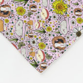 ピンクのギニア豚 フリースブランケット (角)