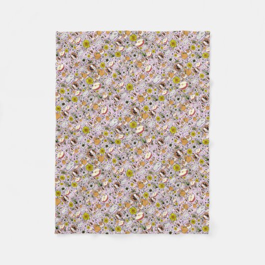 ピンクのギニア豚 フリースブランケット (正面)