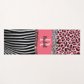 ピンクのギラギラ輝くゴージャスなグリッター プレtty ユニーク ヨガマット (正面(横))