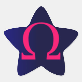 ピンクのギリシャのオメガ#3 星シール