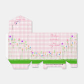 ピンクのギンガカラフルムの花の赤ちゃんシャワー –  フェイバーボックス (折り畳みなし)