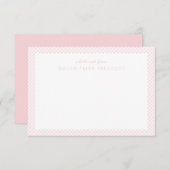 ピンクのギンガパーソナライズされたム甘い子供の文房具 (正面/裏面)