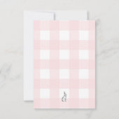 ピンクのギンガムうさぎおむつくじ券カード 招待状 (裏面)