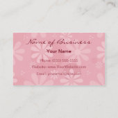 ピンクのギンガムおよびデイジーでかわいらしい 名刺 (裏面)