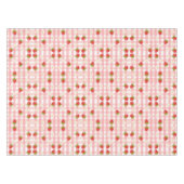 ピンクのギンガムに可愛らしいイチゴと花 テーブルクロス (正面(横))