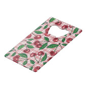 ピンクのギンガムに赤いさくらんぼ クレジットカード栓抜き (裏面アングル)