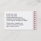 ピンクのギンガムの立場のミキサーのパン屋のケーキのクッキーカード 名刺 (裏面)