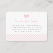 ピンクのギンガムシャワーエンクロージャカード プレイスカード (正面)