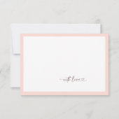 ピンクのギンガムシャワー感謝カード サンキューカード (裏面)