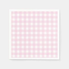 ピンクのギンガムチェックのうさぎ スタンダードカクテルナプキン