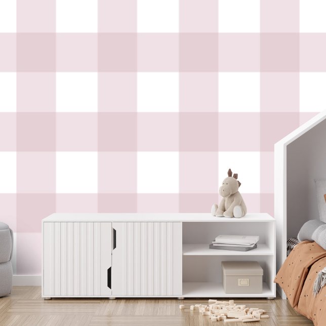ピンクのギンガムチェック大きな可愛いシンプル格子柄 壁紙 (クリエイターアップロード済み)