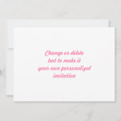 ピンクのギンガムチェック柄 招待状 (裏面)