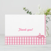 ピンクのギンガムチェック柄 招待状 (スタンド正面)