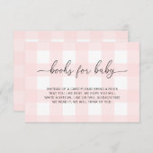 ピンクのギンガムブックリクエストカード 招待状 (正面/裏面)