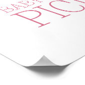 ピンクのギンガムボウ歓迎ベビーシャワーピクニック ポスター (角)