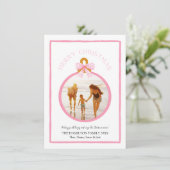 ピンクのギンガムボーコケットのクリスマスフォトカード シーズンカード (スタンド正面)