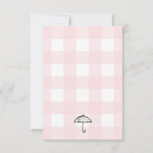 ピンクのギンガム傘のブックリクエストカード 招待状 (裏面)