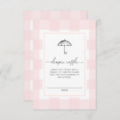 ピンクのギンガム傘 おむつくじ 封筒 招待状 (正面/裏面)