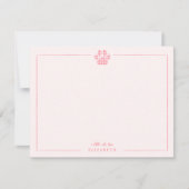 ピンクのギンガム肉球プリント ベビー キッズ オーダーメイド ノートカード (正面)