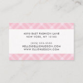 ピンクのギンガム、ギンガムパターン、幾何学的パターン 名刺 (裏面)