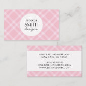 ピンクのギンガム、ギンガムパターン、幾何学的パターン 名刺 (正面/裏面)