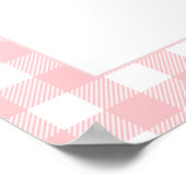 ピンクのギンガム ストロベリー ベリー 1歳の誕生日おめでとう ポスター (角)