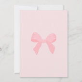 ピンクのギンガム ピンクのリボン 誕生日 招待状 (裏面)