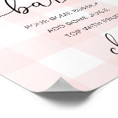 ピンクのギンガム ベビーシャワー ママ・オーザ バーサイン ポスター (角)