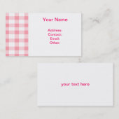 ピンクのギンガム 名刺 (正面/裏面)