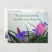 ピンクのクイルの植物はがき ポストカード (正面/裏面)