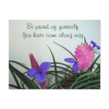 ピンクのクイルの植物はがき