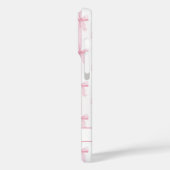 ピンクのクォケットボウストライプモノグラム Case-Mate iPhoneケース (裏面 / 左)