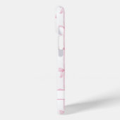 ピンクのクケットボウストライプモノグラム Case-Mate iPhoneケース (裏面 / 左)