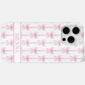 ピンクのクケットボウズストライプモノグラム Case-Mate iPhoneケース (裏面 (横))