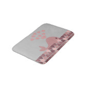 ピンクのクジラとハート バスマット (アングル)