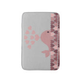 ピンクのクジラとハート バスマット (正面縦)