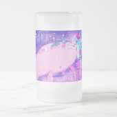 ピンクのクジラとマーメイドはお茶のお時間 フロストグラスビールジョッキ (中央)