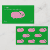 ピンクのクジラのお母さんカード コーリングカード (正面/裏面)