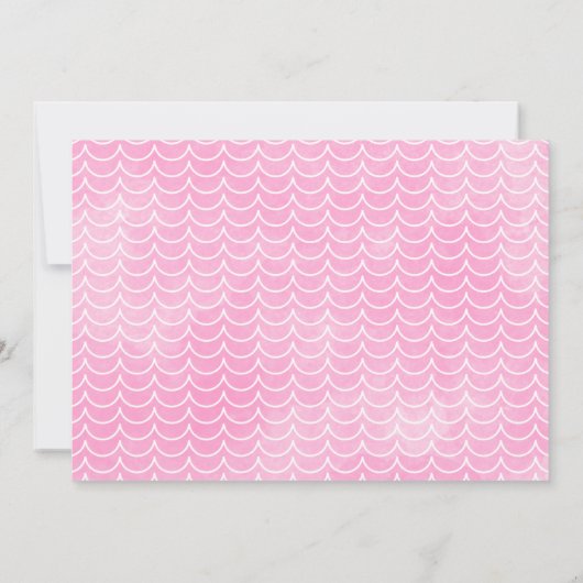 ピンクのクジラの写真ワンダーザ・シー1歳の誕生日 招待状 (裏面)