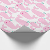 ピンクのクジラの子供部屋のプリント ラッピングペーパー (角)