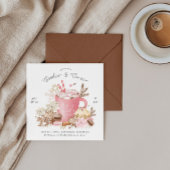 ピンクのクッキーとココアのホリデーパーティー招待状 招待状